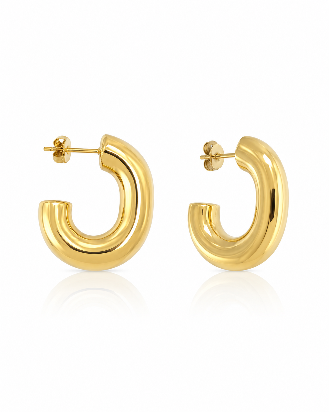 Oblique Bold J-Hoop Earrings
