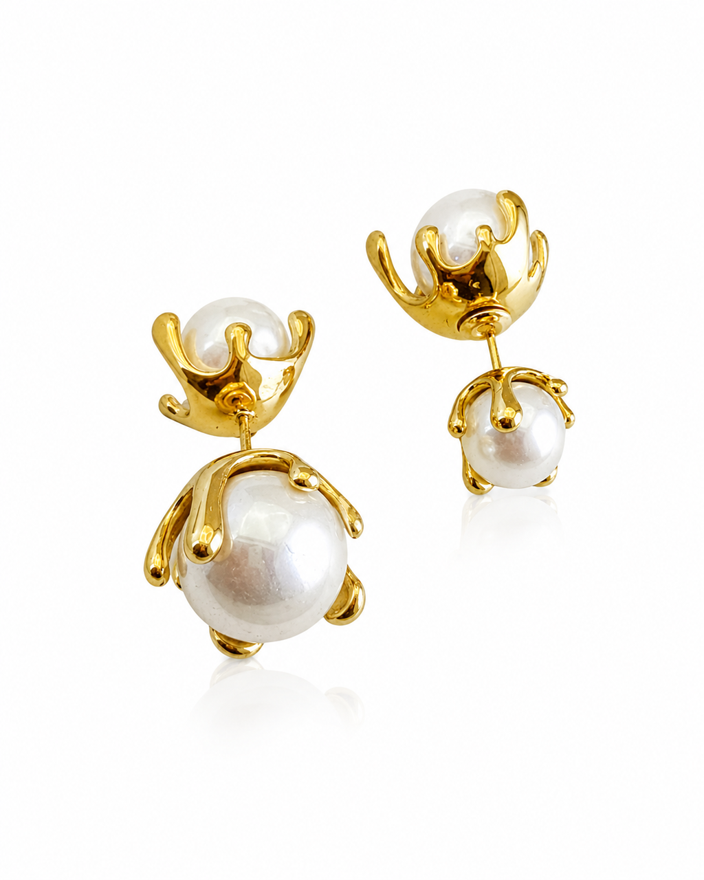 Lumina Molten Pearl Jacket Earrings
