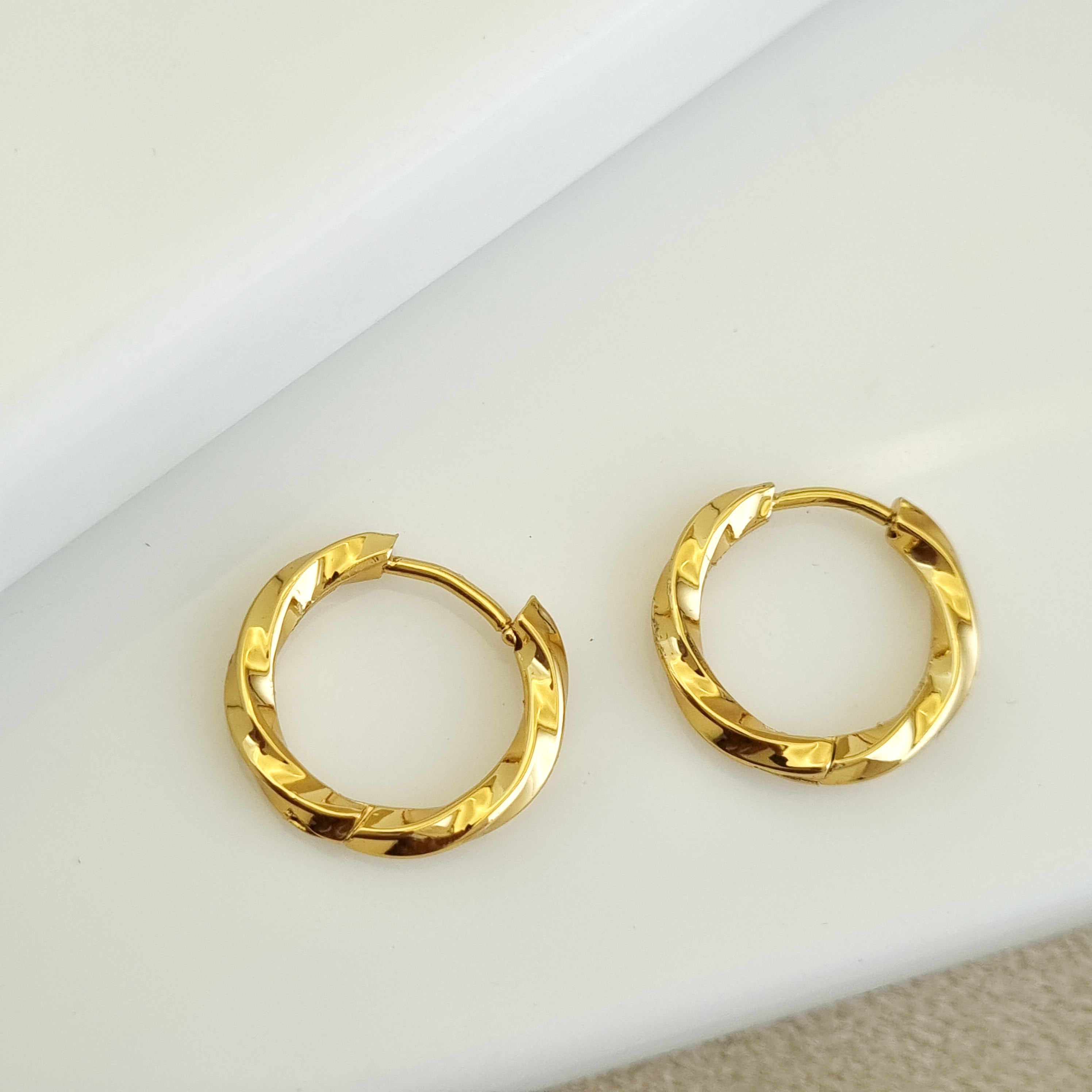 Twist Helix Huggie Hoops