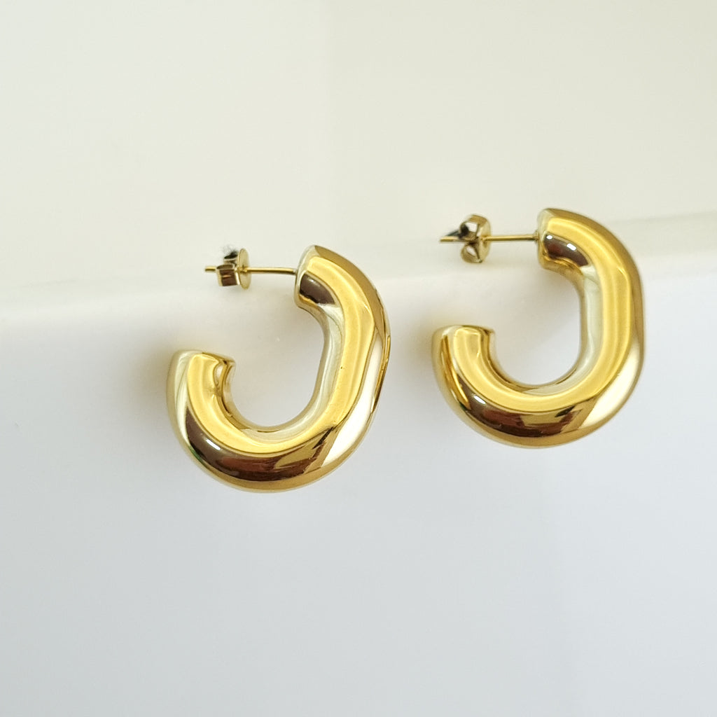 Oblique Bold J-Hoop Earrings