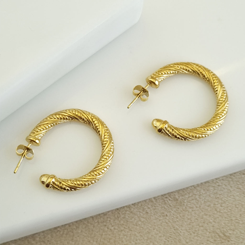 Braided Helix Statement Hoops
