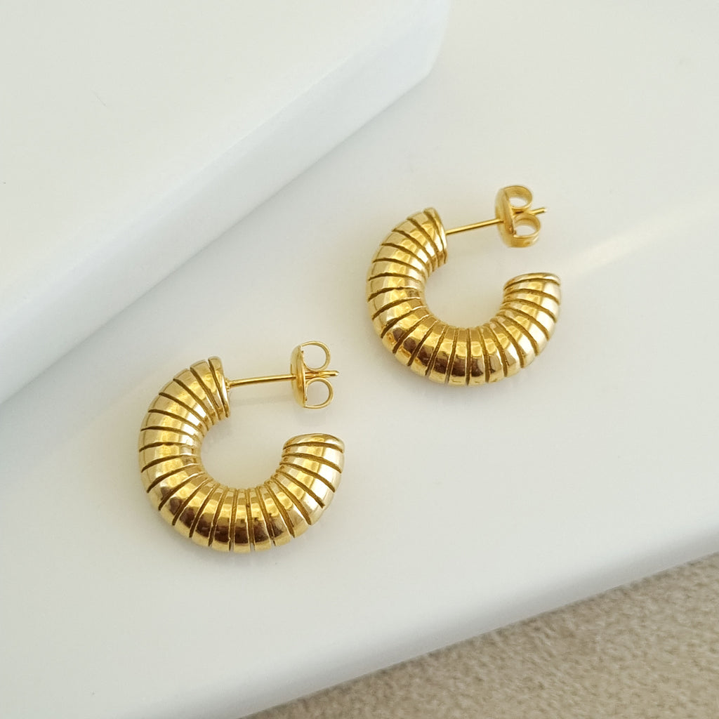 Armature Ribbed Hoop Earrings