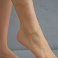 Anti-tarnish gold anklet, waterproof beaded anklet, 18K gold plated foot jewelry, minimalist charm anklet, tarnish-resistant jewelry for summer.