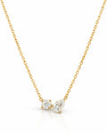 Toi et Moi CZ Round and Pear Necklace