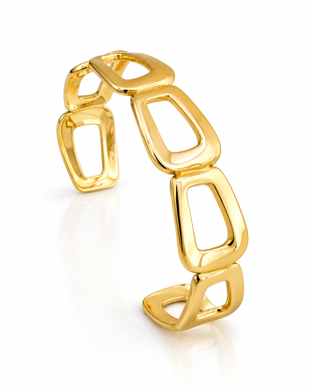 Linked Square Frame Cuff Bracelet