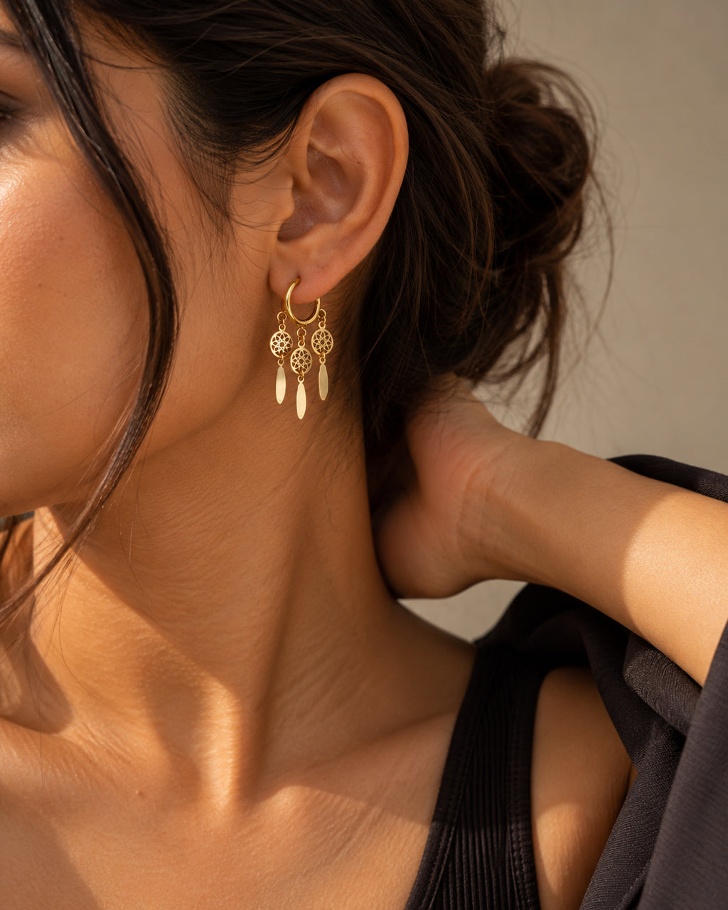 Dreamcatcher Feather Fringe Hoop Earrings