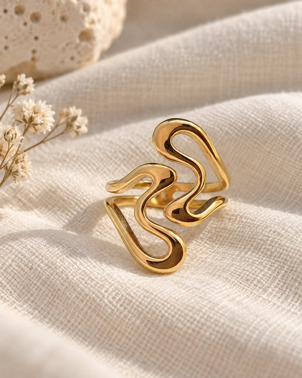 Triple Wave Statement Ring