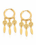 Dreamcatcher Feather Fringe Hoop Earrings