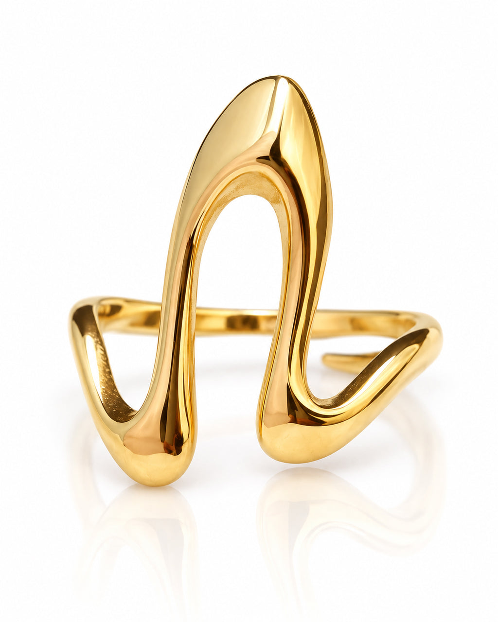 Liquid Wave Open Statement Ring