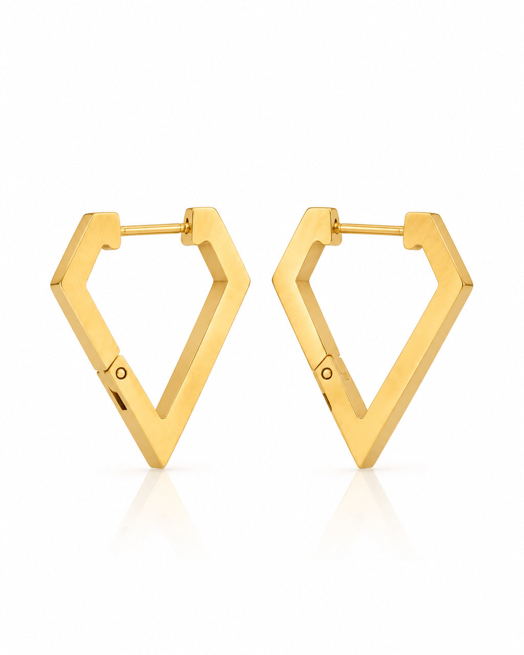 Angular Diamond Hoop Earrings