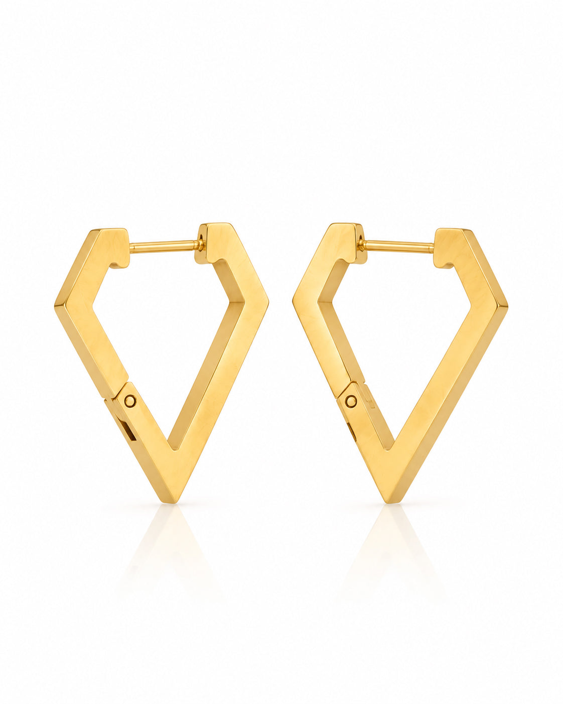 Angular Diamond Hoop Earrings