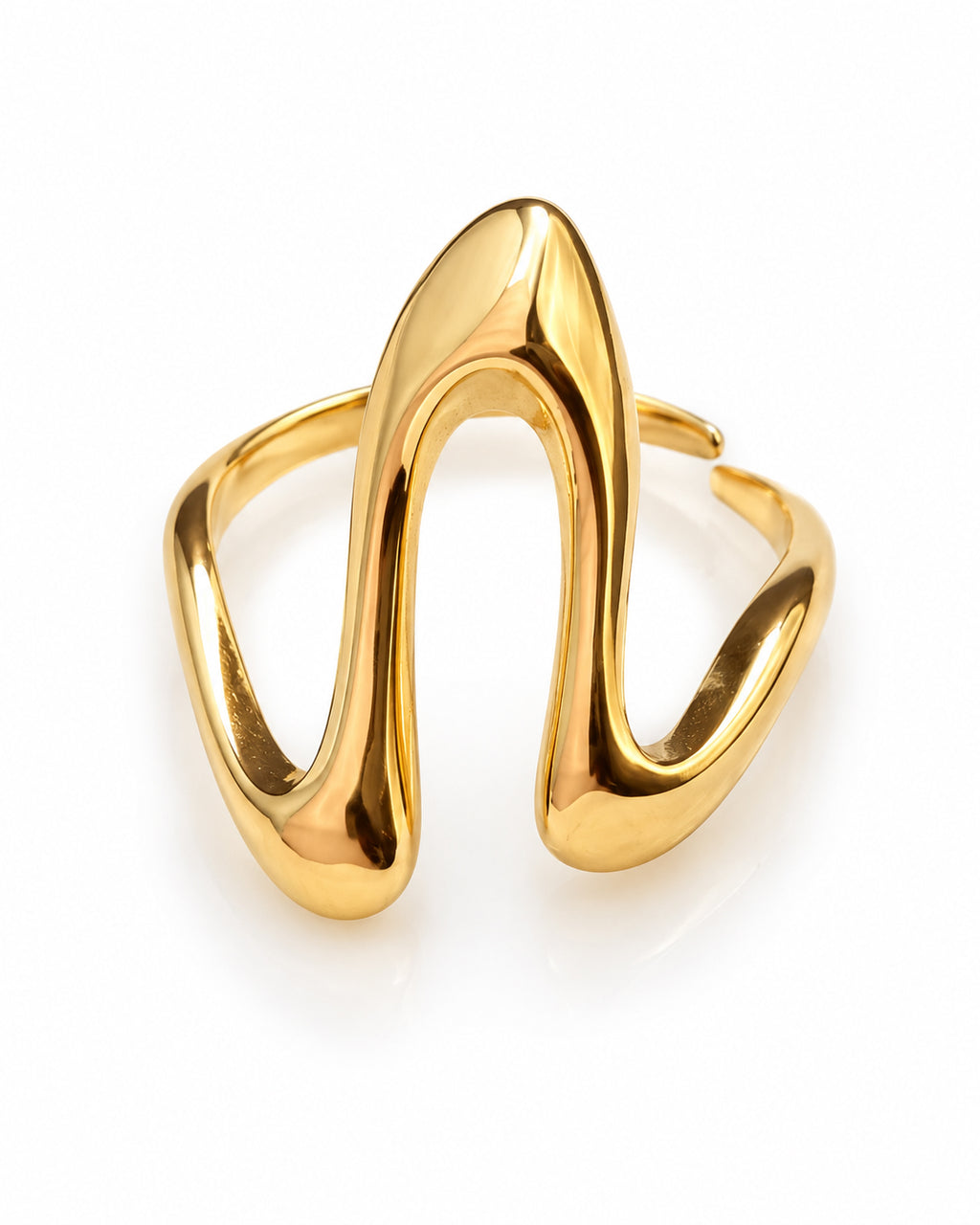 Liquid Wave Open Statement Ring