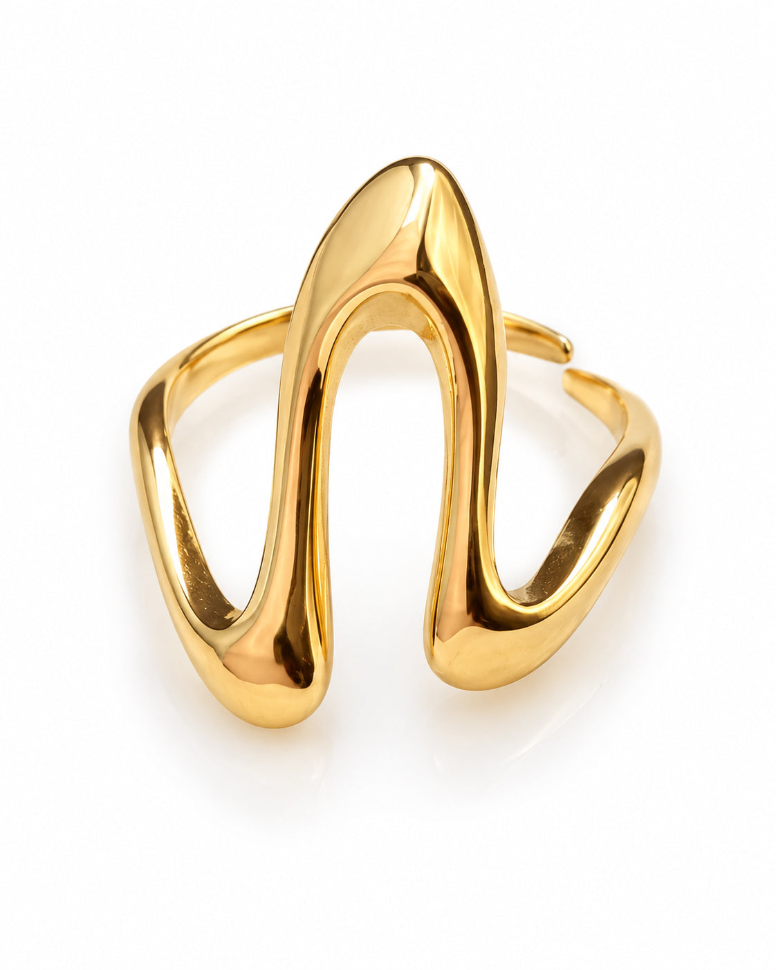 Liquid Wave Open Statement Ring