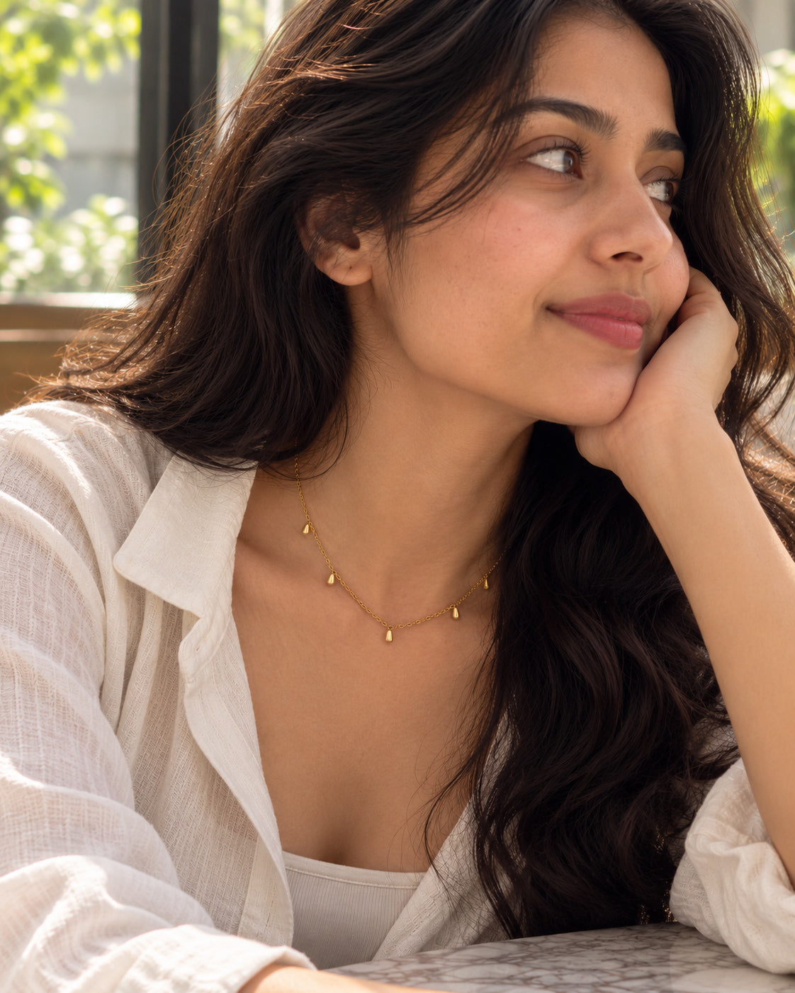 Raindrop Fringe Station Necklace