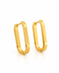 Flat Edge Oblong Hoop Earrings