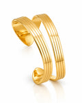 Ridged Column Open Cuff Bracelet
