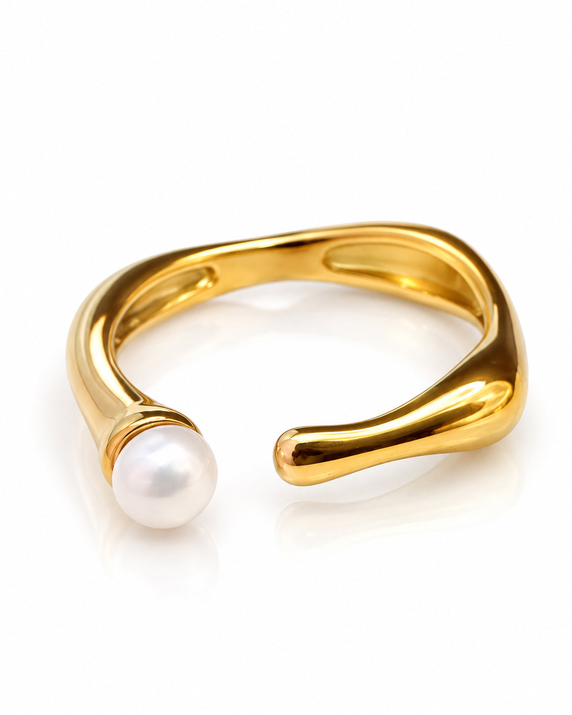 Pearl Tip Open Band Ring