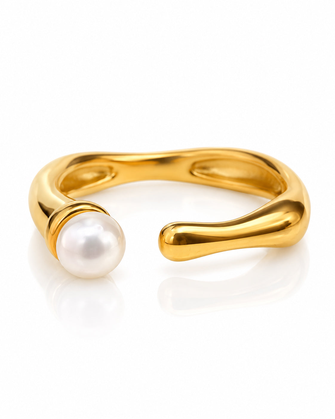 Pearl Tip Open Band Ring