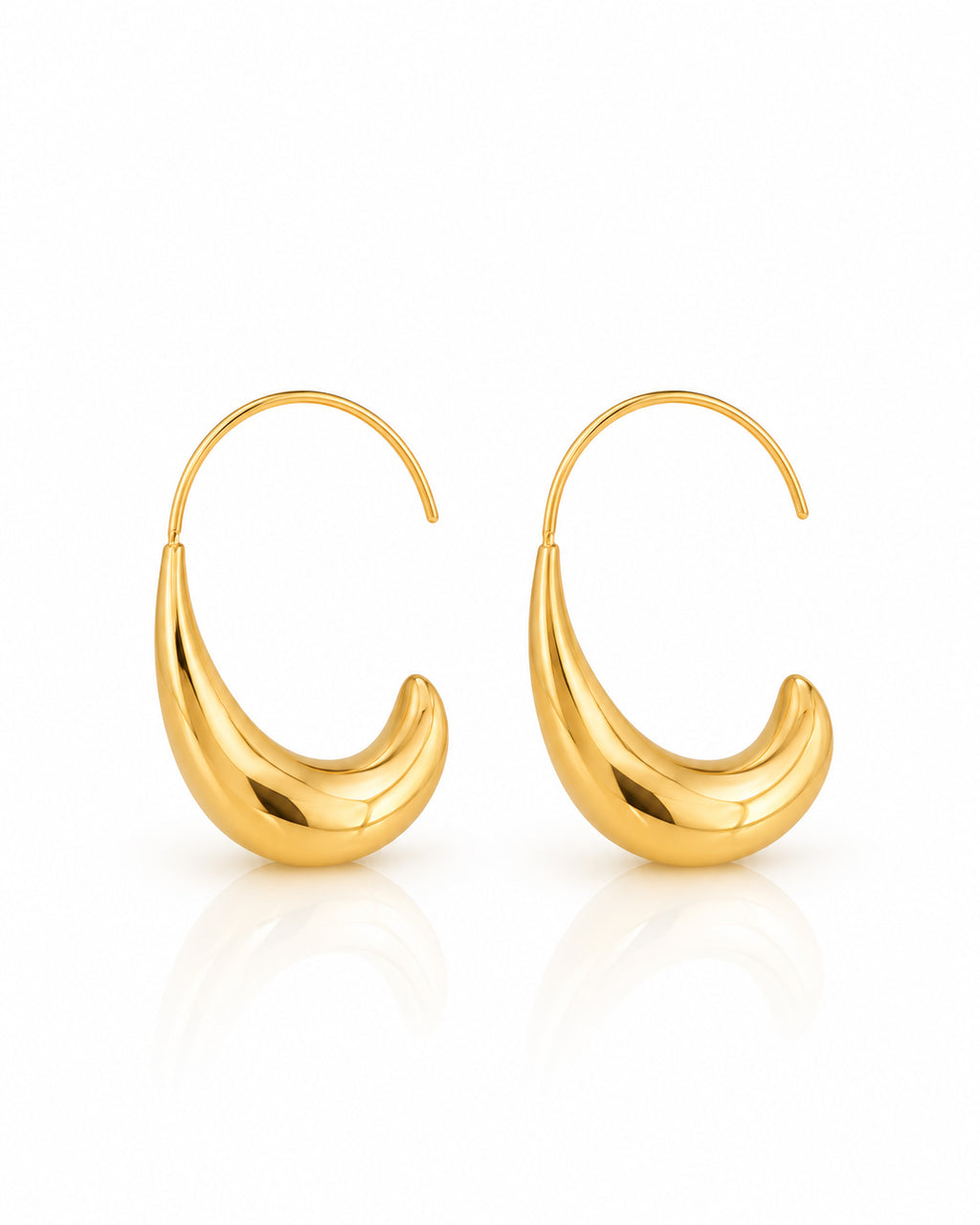 Molten Crescent Tapered Hoop Earrings