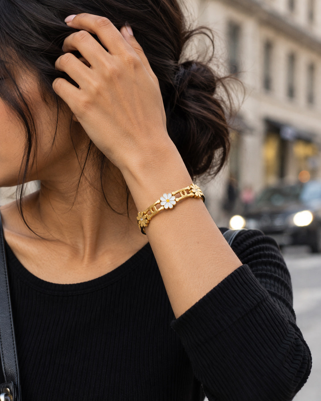 Daisy Bloom Spring Cuff Bracelet