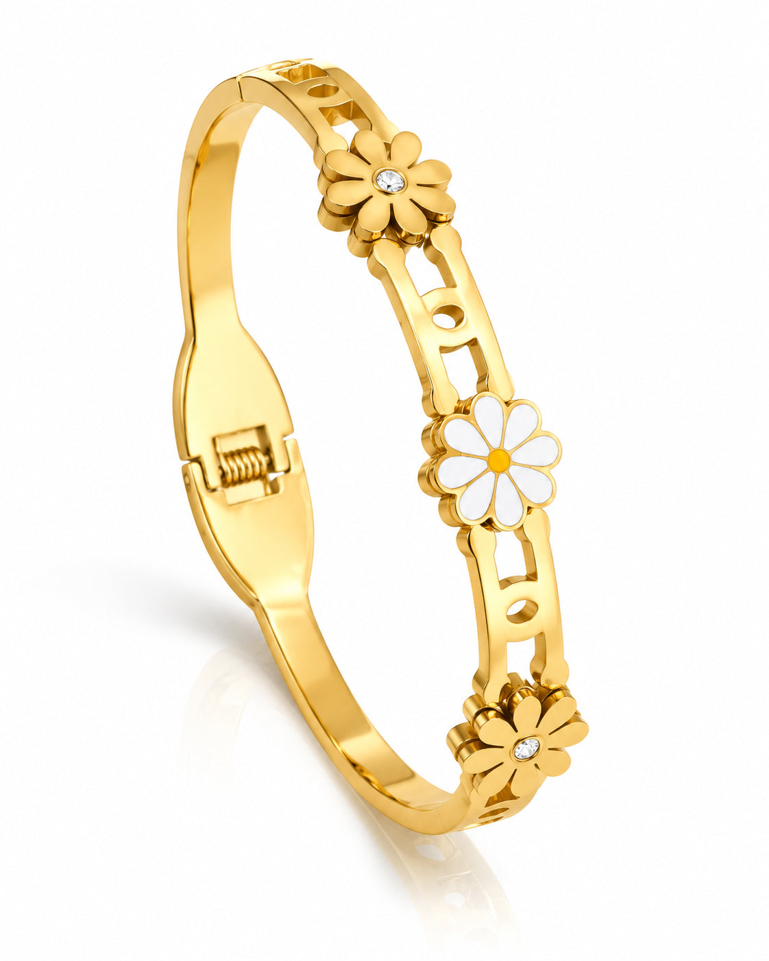 Daisy Bloom Spring Cuff Bracelet