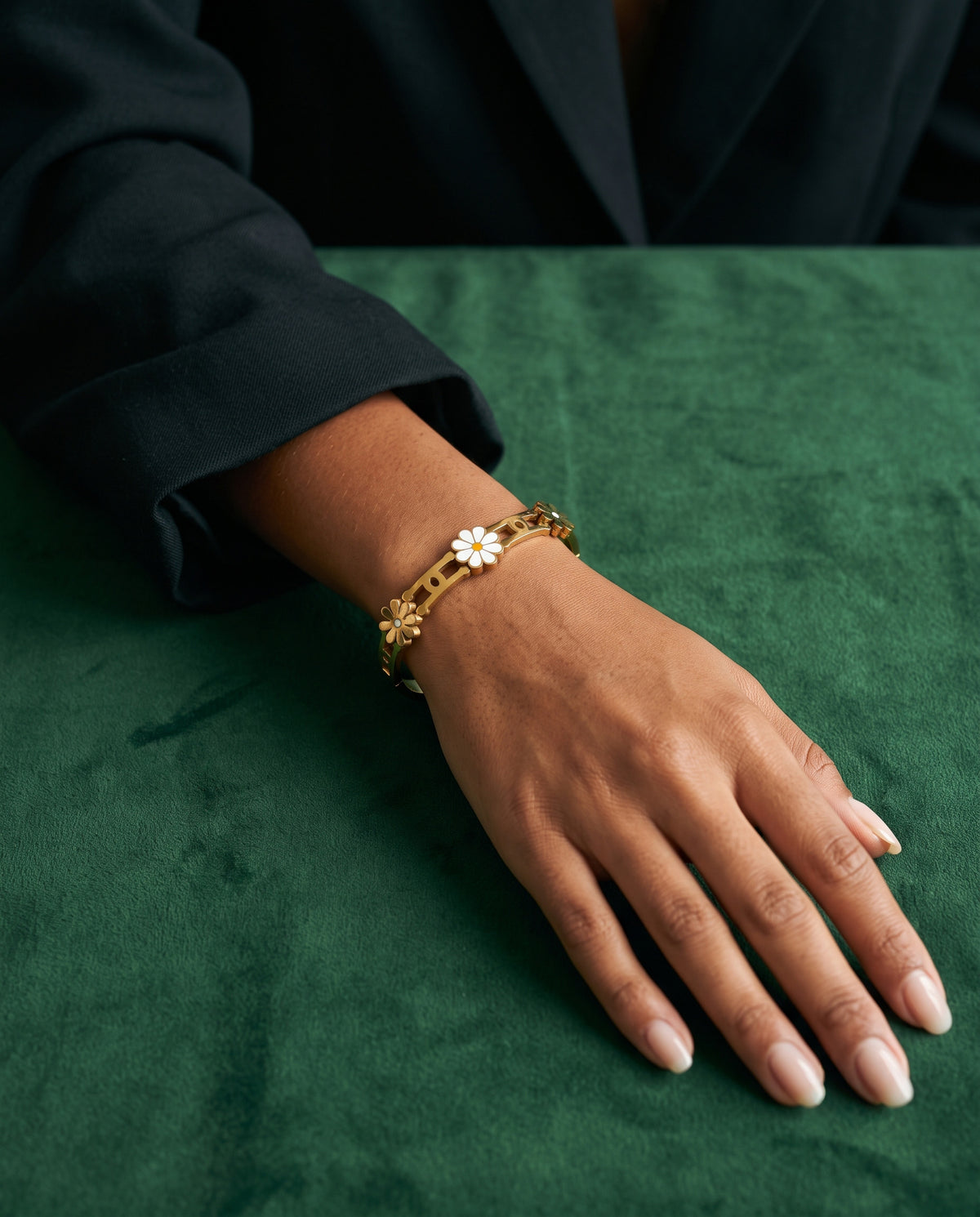 Daisy Bloom Spring Cuff Bracelet