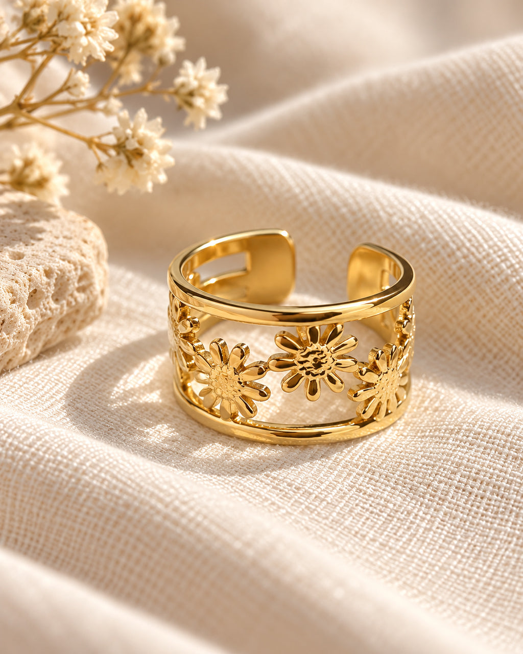 Daisy Chain Open Cuff Ring