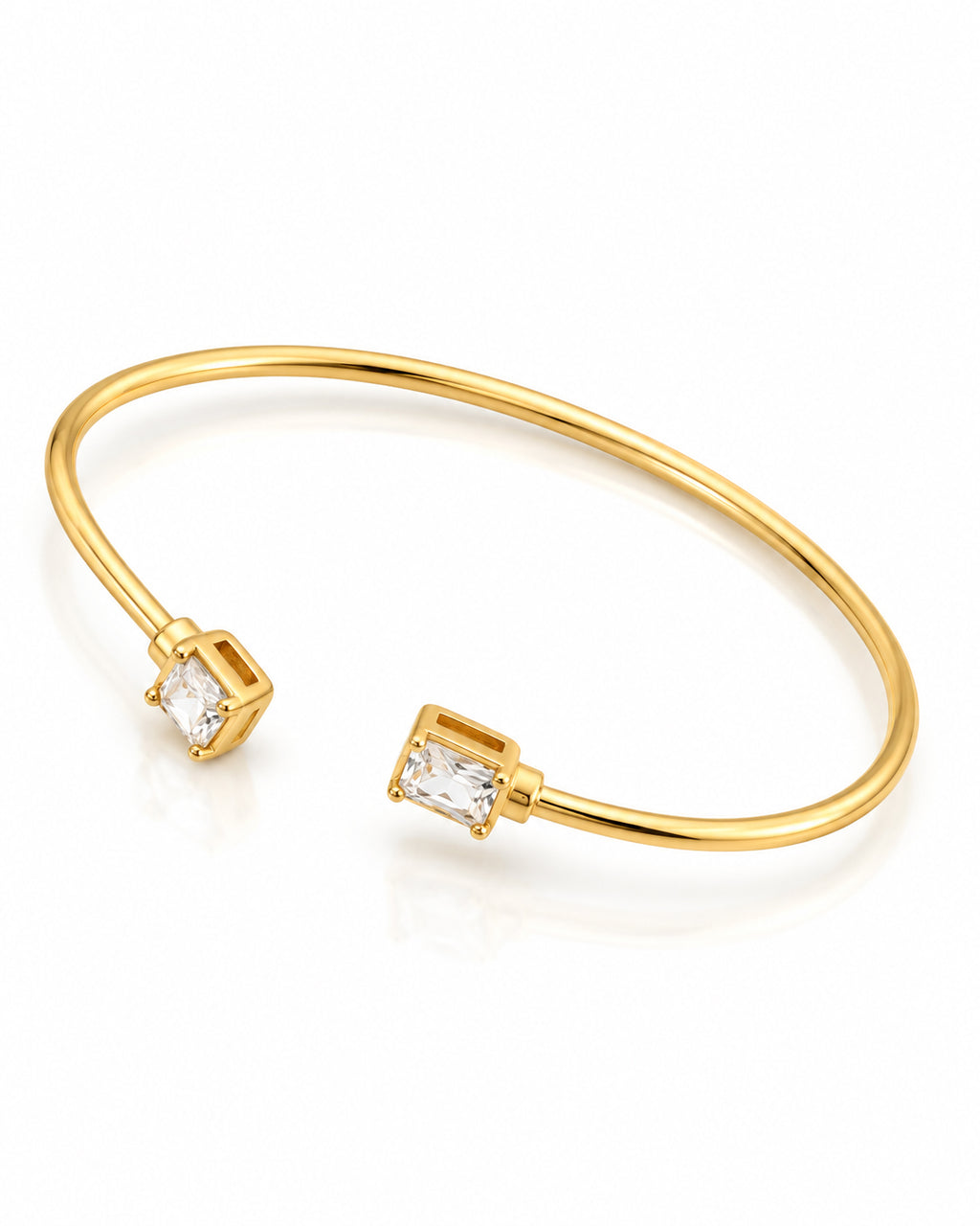 Baguette CZ Twin Open Cuff Bracelet