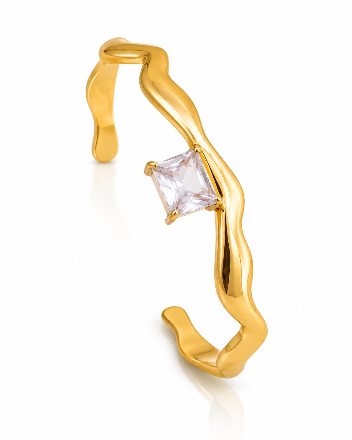 Molten Crystal Square Cuff Bracelet