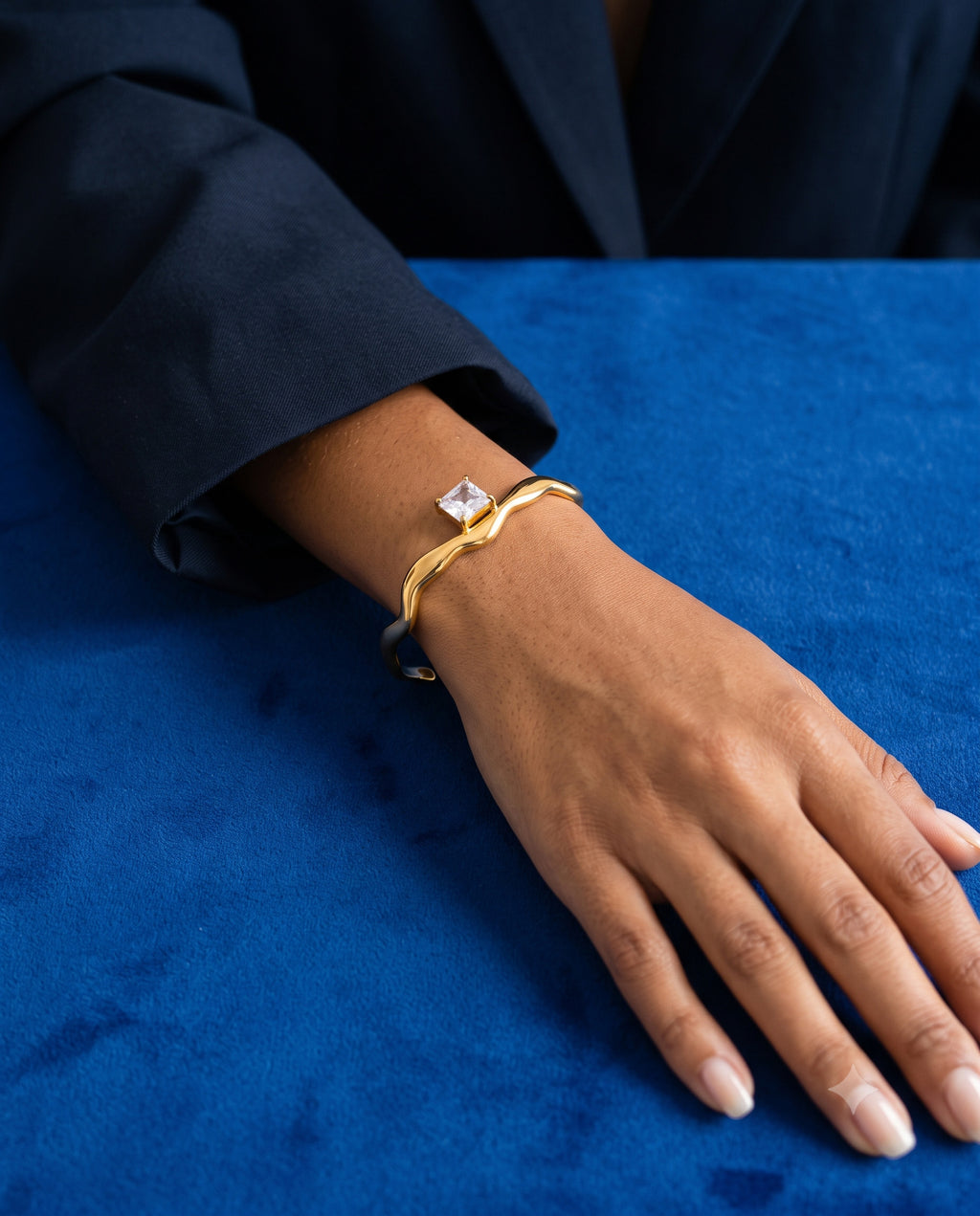 Molten Crystal Square Cuff Bracelet