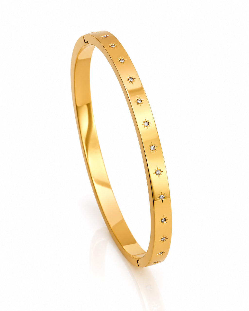 Stellar CZ Star Side Lock Cuff Bracelet