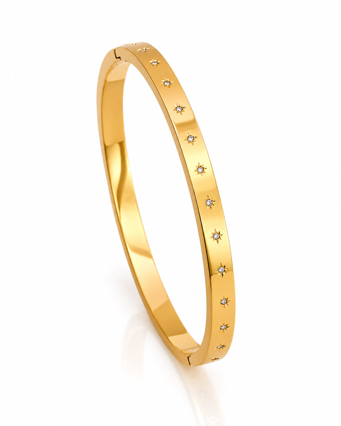Stellar CZ Star Side Lock Cuff Bracelet