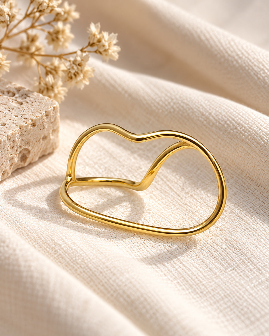 Double Wave Two-Finger Ring