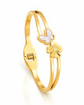 Butterfly Clover Duo Spring Cuff Bracelet