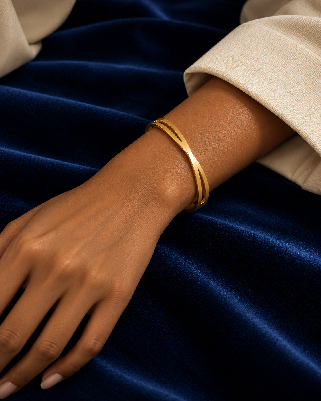 Infinity Cross Side Lock Cuff Bracelet