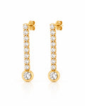 Tennis Bar Bezel Drop Stud Earrings