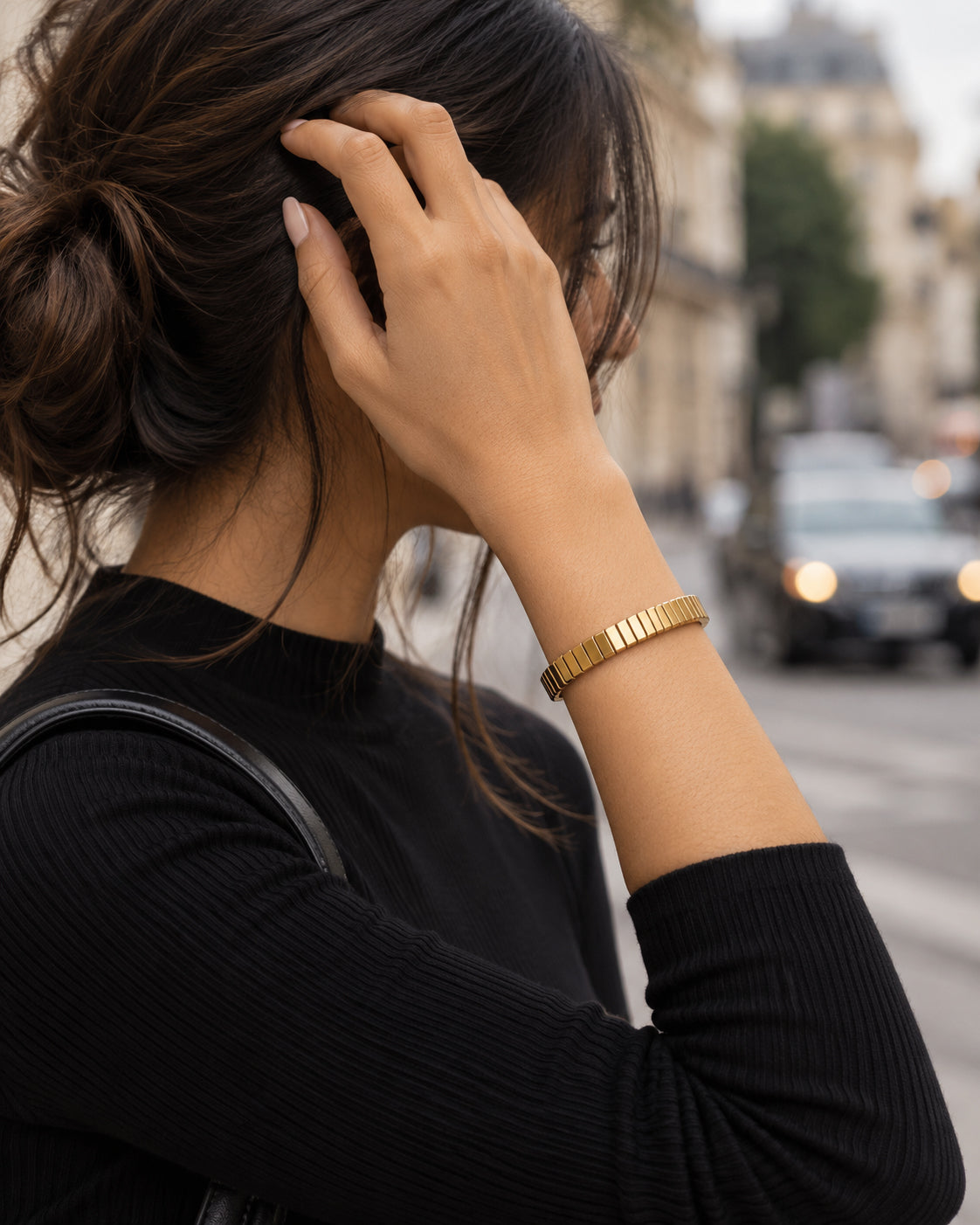Gold Tile Stretch Bracelet