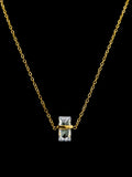 Baguette CZ Frame Slider Necklace
