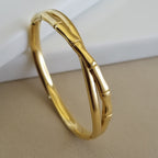 Zen Bamboo Joint Bangle – Anti-Tarnish, 18K Gold Plated & Waterproof