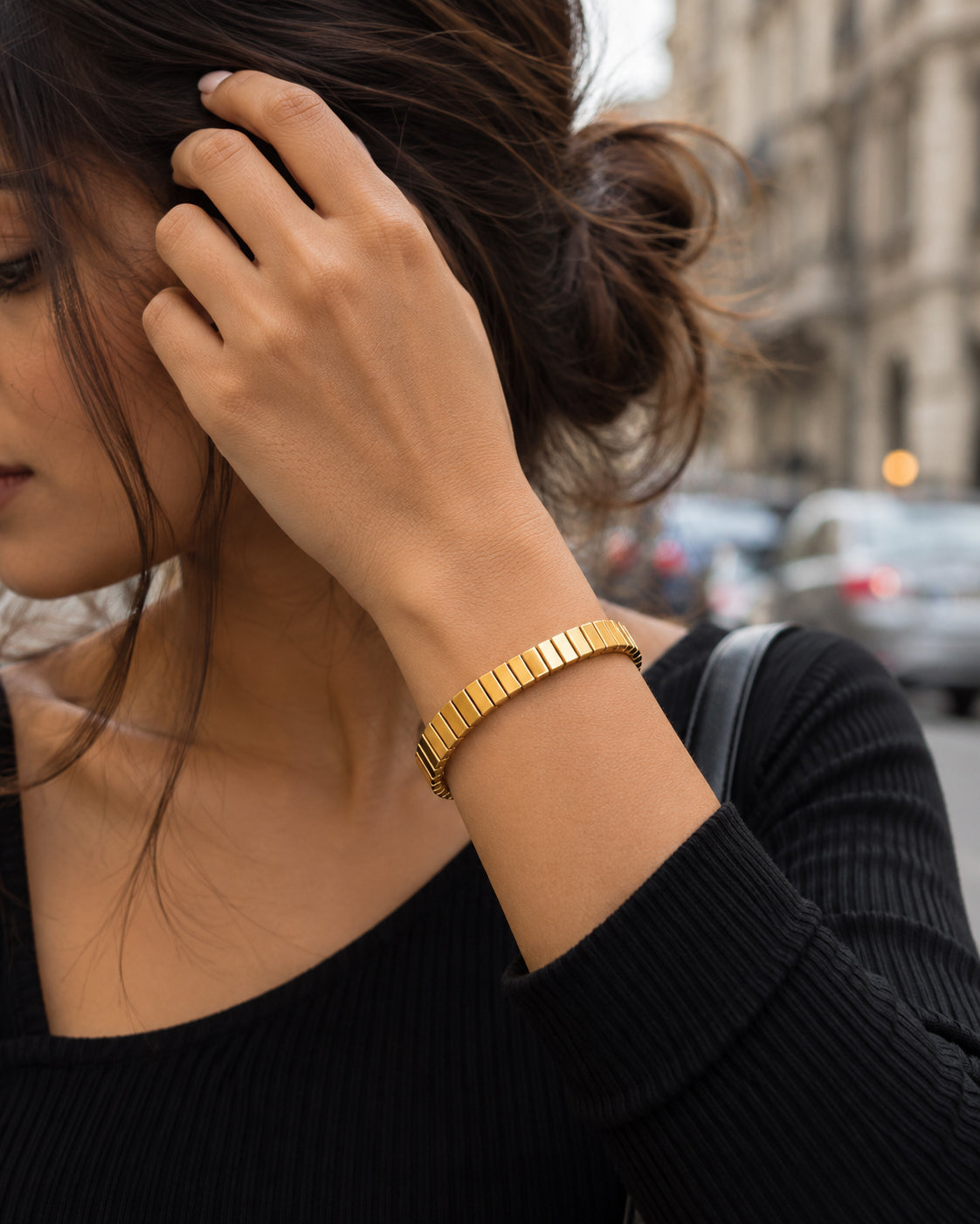 Gold Tile Stretch Bracelet