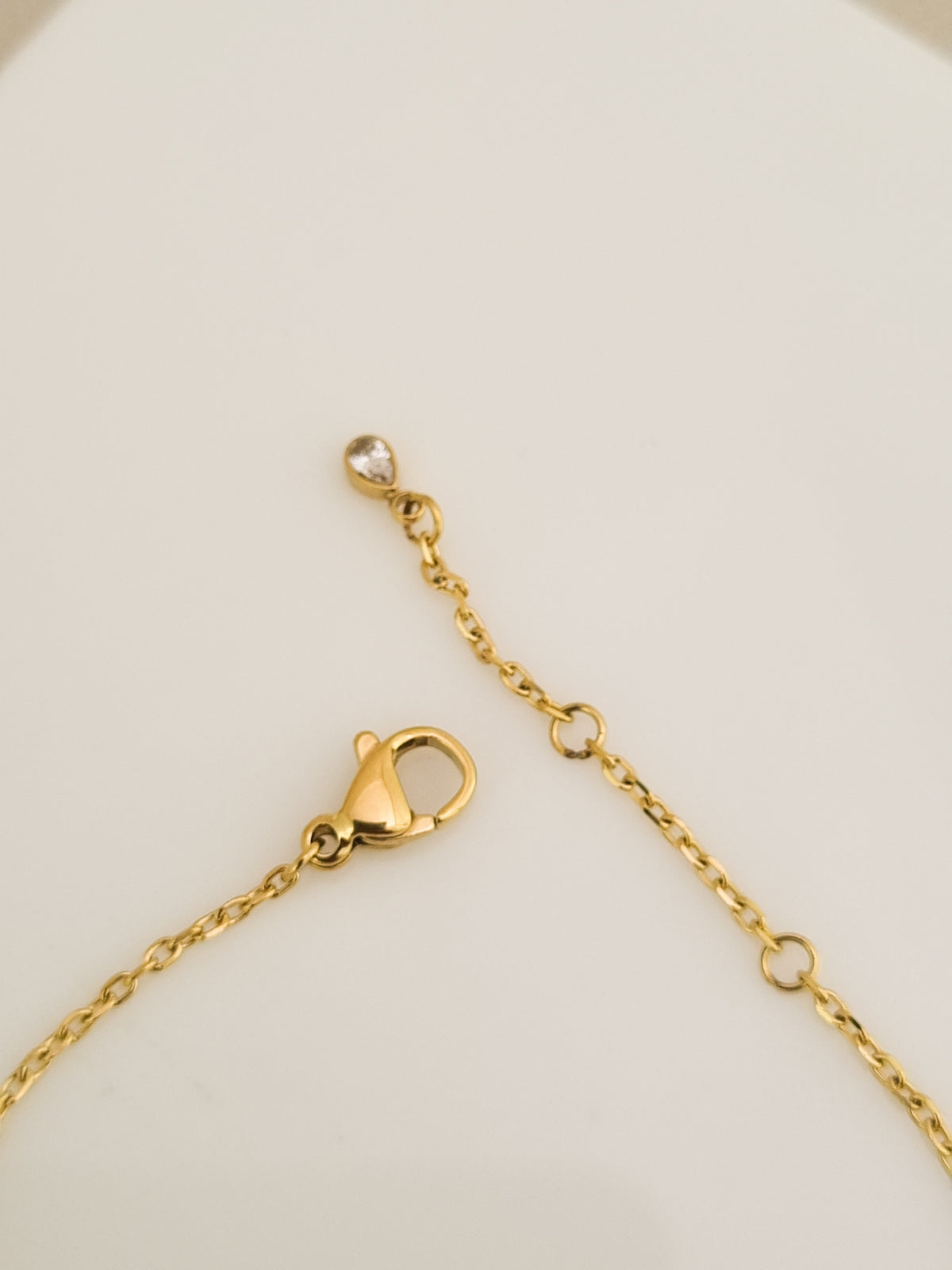 Pear CZ Bezel Solitaire Chain Bracelet