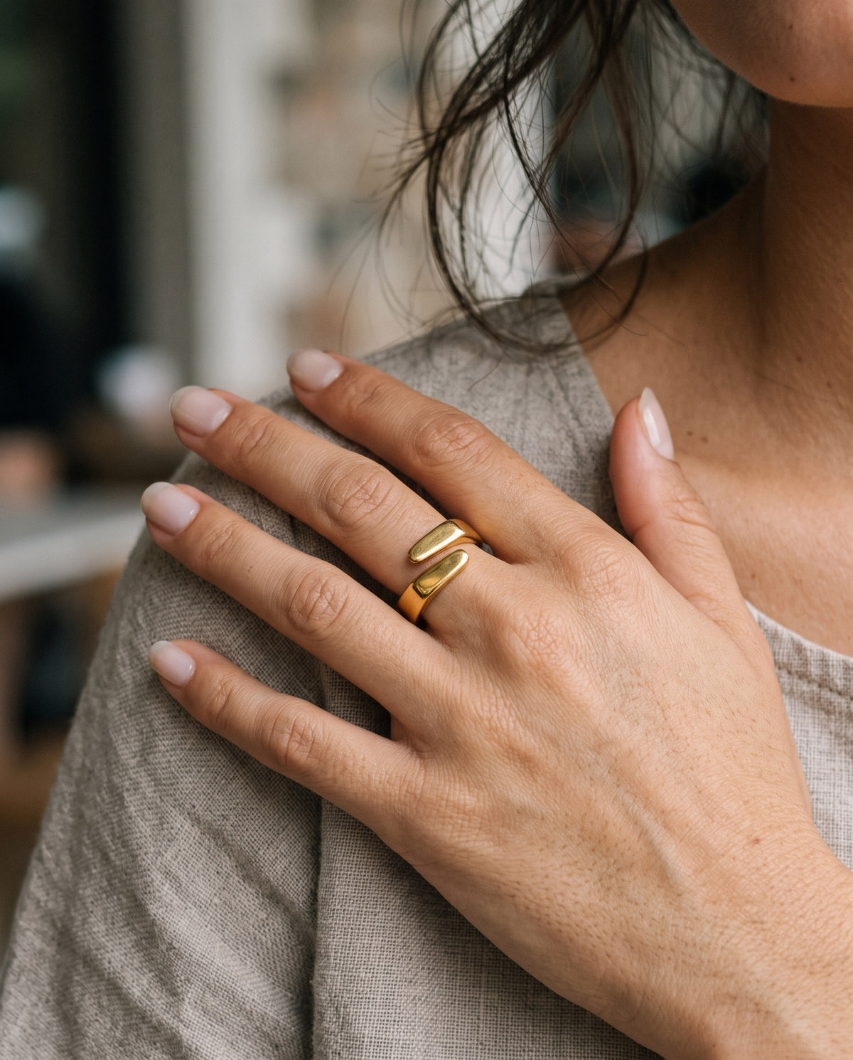 Double Bar Wrap Ring