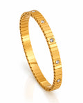 CZ Station Side Lock Cuff Bracelet
