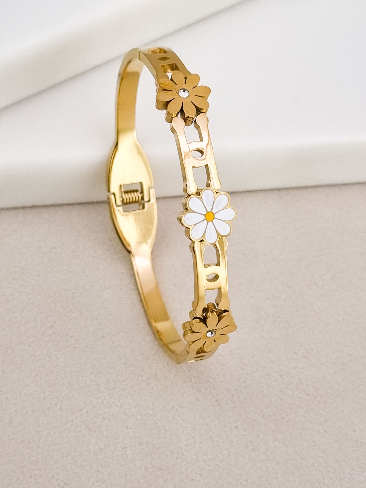 Daisy Bloom Spring Cuff Bracelet