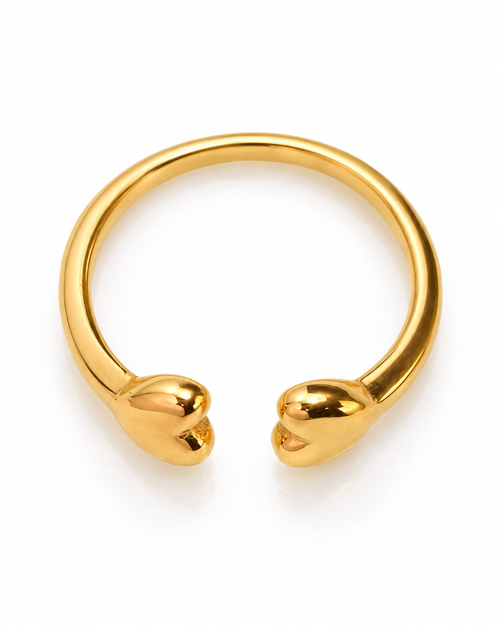 Double Heart Open Band Ring
