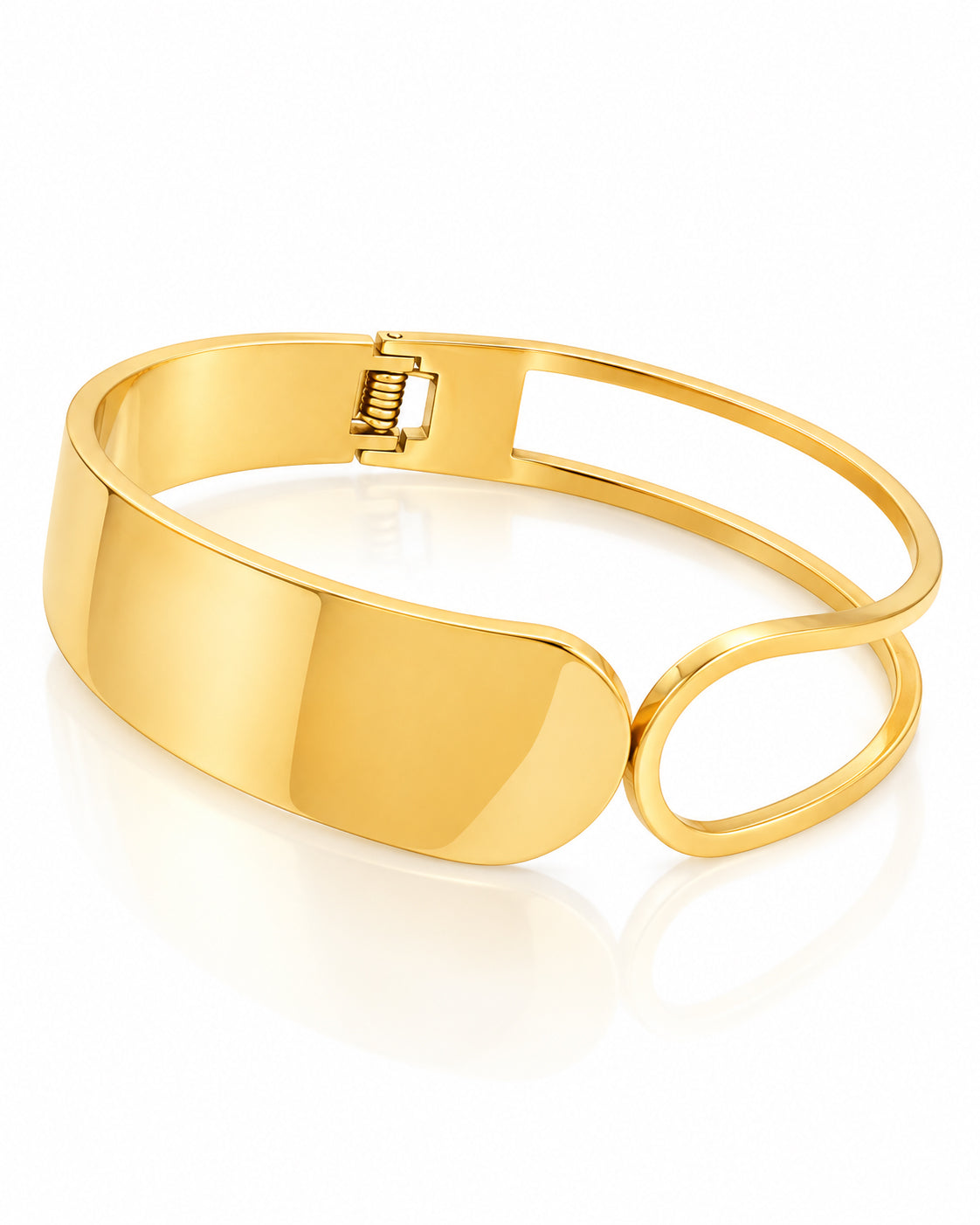 Plate Circle Spring Cuff Bracelet