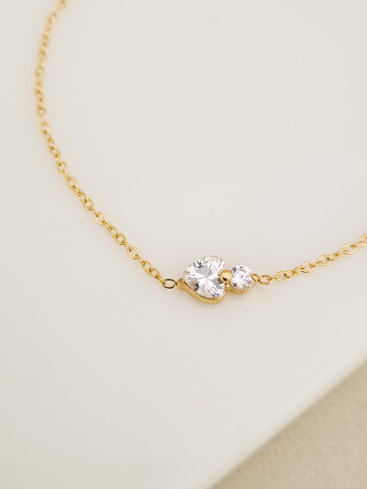 Duo Round CZ Station Chain Bracelet
