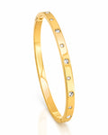 Scatter CZ Side Lock Cuff Bracelet