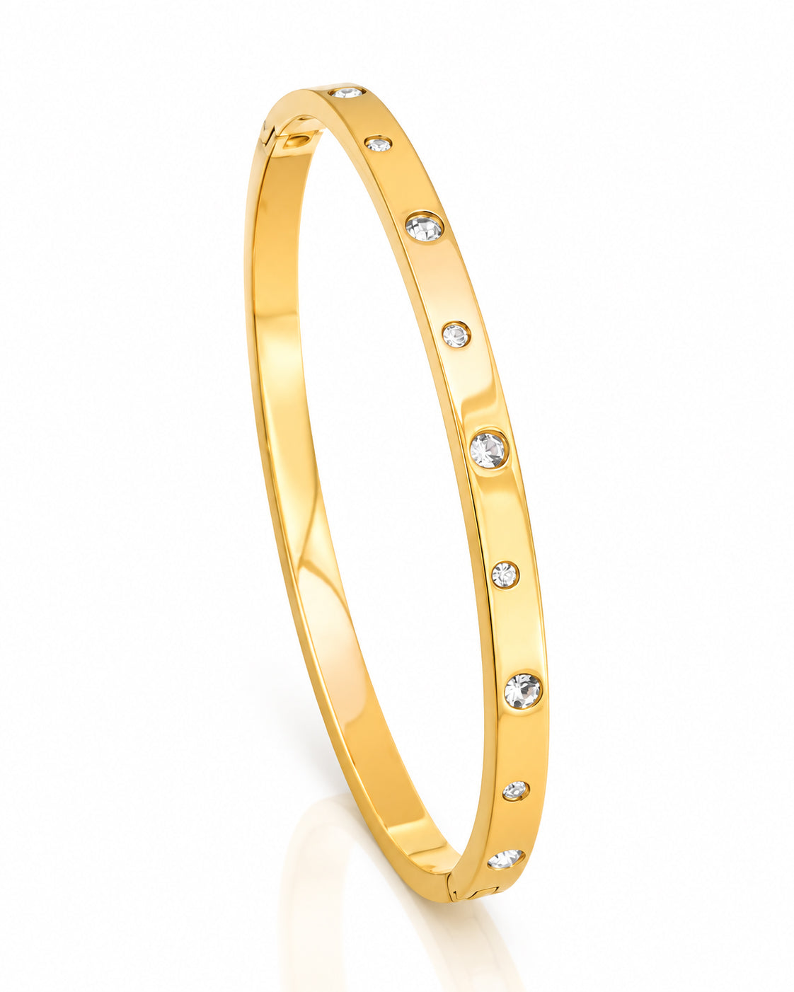 Scatter CZ Side Lock Cuff Bracelet