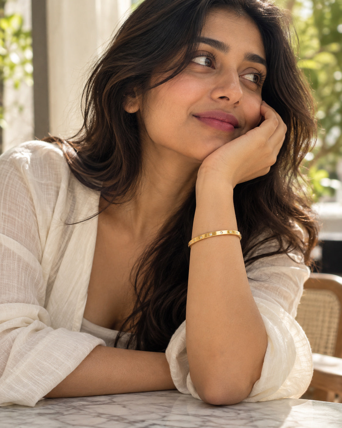 Scatter CZ Side Lock Cuff Bracelet